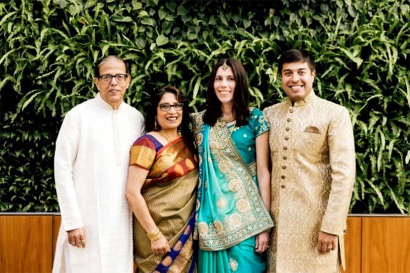 Sashi Ghosal and his family posing for a photo